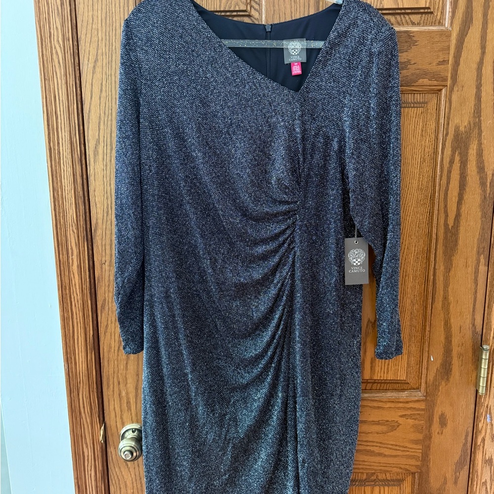 Catherines Shimmering Gray Long Sleeve Dress